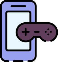 A phone with a controller and a game controller vector