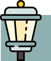 A lamp post with a yellow light bulb vector