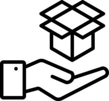 A hand holding a box with a hand holding it vector
