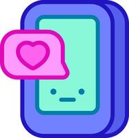 A phone with a heart and a speech bubble vector
