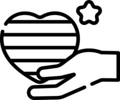 A hand holding a heart with a star on it vector