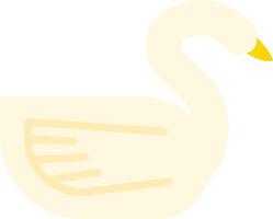 A white swan with yellow beak vector