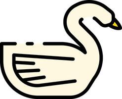 A white swan with a yellow beak vector