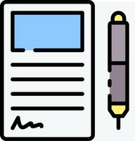 A pen and paper with a blank sheet of paper vector