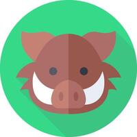A pig head icon in a flat design vector