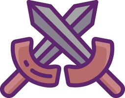 Two crossed swords icon on white background vector