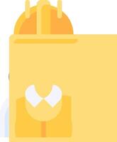 A yellow folder with a construction helmet on it vector