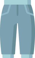 A pair of blue shorts with a zipper vector
