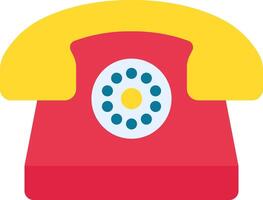 A red telephone with yellow and red buttons vector