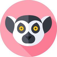 A lemur head in a flat design vector
