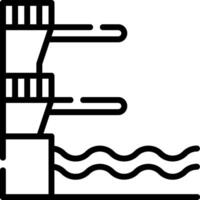 A black and white illustration of a boat in the water vector