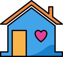 A house with a heart in the middle vector