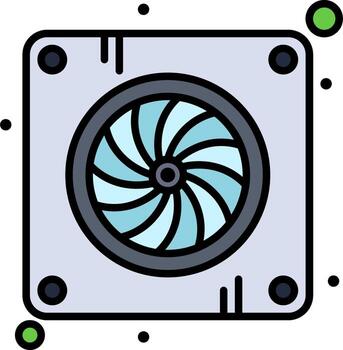 A fan in a square box with green dots vector