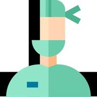 A surgeon with a green scrub suit and a mask vector