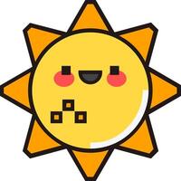 A cartoon sun with a smile on its face vector