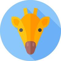A giraffe head in a flat design vector