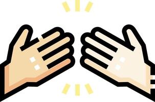 Two hands clapping together with a white background vector
