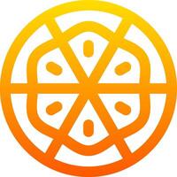 A orange and yellow circle with a star in the center vector