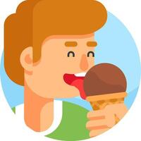 A man eating an ice cream cone vector
