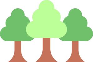 Three trees with green leaves on a white background vector