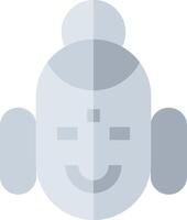 A smiling buddha head icon vector