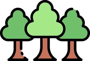 Three trees with green leaves on them vector