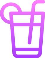 A drink with a straw and a slice of lemon vector
