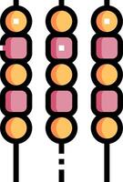 A row of beads with different colors vector