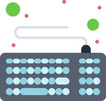 A computer keyboard with dots and a green dot vector