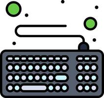 A computer keyboard with a green dot on it vector