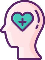 A person's head with a heart in the middle vector