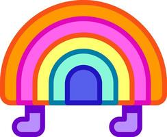 A rainbow with a rainbow on it vector