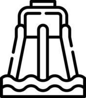 A black and white icon of a water slide vector