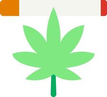 A marijuana leaf with a cigarette in the middle vector