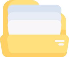 A yellow folder with two files inside vector