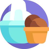 An ice cream scoop and a bowl of ice cream vector