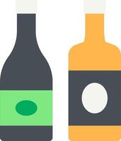 Two bottles of alcohol are shown on a white background vector