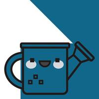 A watering can with a smiley face on it vector