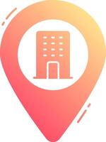 A map pin with a building icon vector