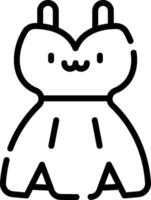 A black and white drawing of a bunny vector