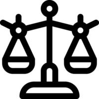 A black and white icon of scales on a white background vector