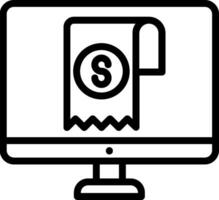 A computer monitor with a dollar sign on it vector