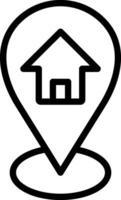 A house icon on a map pointer vector