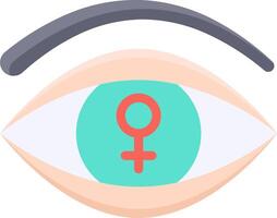 An eye with a female symbol on it vector