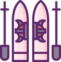 Two ski boots with a cross on them vector