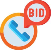 Bid phone icon vector
