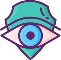 An eye icon with a shield and a shield vector