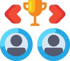 A person with a trophy and two people vector