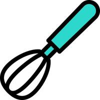 A blue whisk with a handle on a white background vector