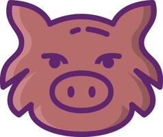 A pig head icon in a flat style vector